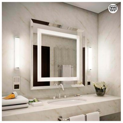 Καθρέπτης μπάνιου Extra Clear μπιζουτέ 90Χ70 cm φω