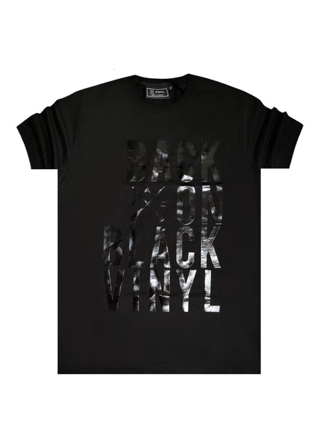 Vinyl art clothing t-shirt back on black - black