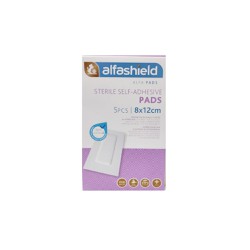 Alfashield Sterile Absorbent Self Adhesive Patches 8x12cm pieces