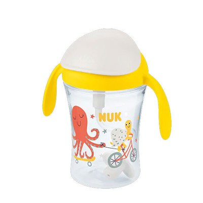 NUK Παιδικό Ποτηράκι Με Λαβές & Καλαμάκι "Motion Cup" Από Πλαστικό 230ml Για 8+ Μηνών
