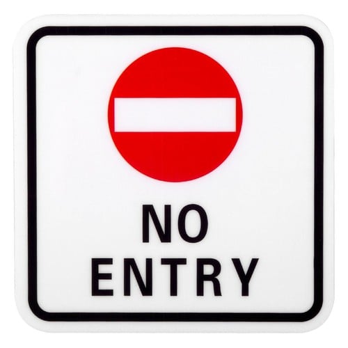 Tabelë Ngjitëse "No Entry" 14x14 Cm