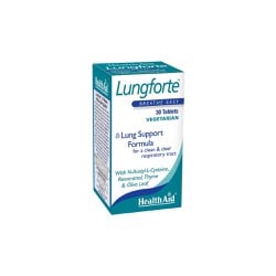 Health Aid Lungforte Dietary Supplement With Olive Leaf Thyme Garlic Resveratrol & Vitamins Ideal For Smokers 30 Tablets