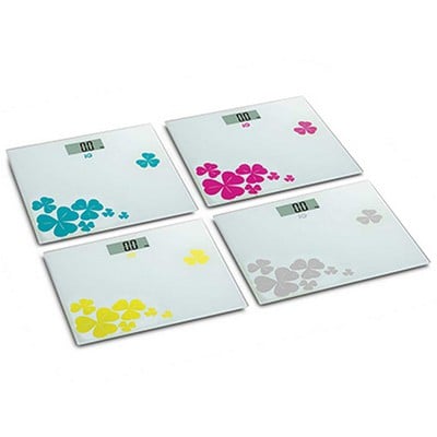 Electronic White Glass Scale With Flowers SC-741