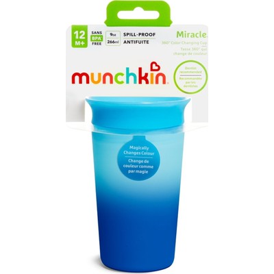 MUNCHKIN Colour Changing Miracle 360˚ Sippy Cup Εκπαιδευτικό Κύπελλο-Ποτήρι Που Αλλάζει Χρώμα Από Σιλικόνη 266ml Από 12 Μηνών Και Άνω Σε Διάφορα Χρώματα