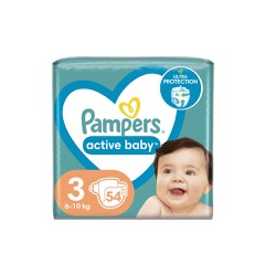 Pampers Active Baby Πάνες Μέγεθος 3 (6-10kg) 54 Πάνες