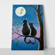Two cats love looking moon 421151596 a