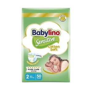 Babylino Sensitive Cotton Soft No2 (3-6 Kg), 50pcs