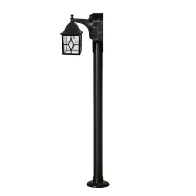 Garden Light With Plastic Column Black And Lantern