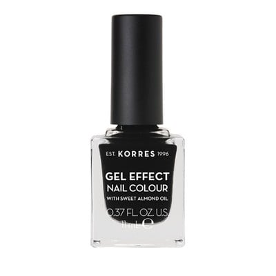 Korres Gel Effect Nail Polish No100 Black 11ml