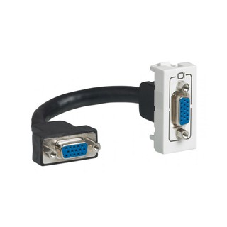 Mosaic HD15 Socket With Cable Recessed White 78777