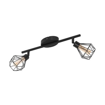 Ceiling Led Light Zapata Black With Amber Glass 2X