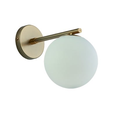 Wall Light Straight Arm Globe E14 Gold Mat