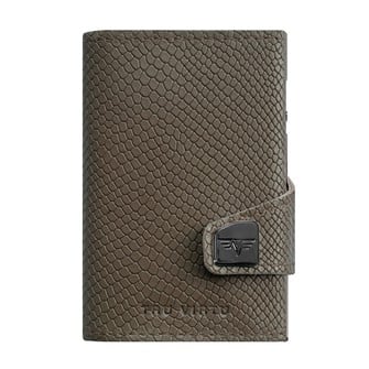 Click & Slide Wallet RFID, Rhombus Cobra Olive/ Si