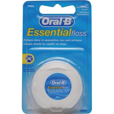 Oral-B Essential Floss Κηρωμένο Oδοντικό Nήμα 50m.