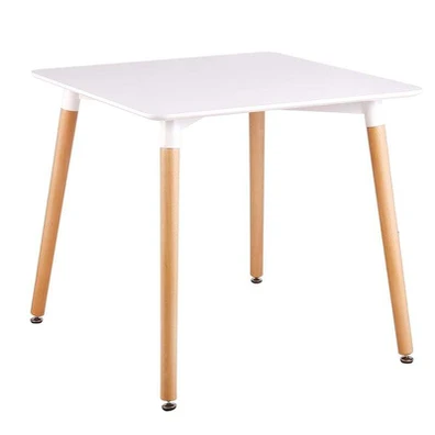 Art Τραπέζι Τραπεζαρίας Άσπρο Mdf, Πόδια Οξιά Φυσι