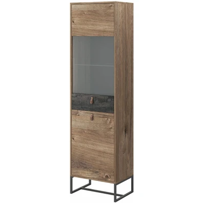Βιτρίνα Dark χρώμα Βελανιδιά+black stone 53x197x39