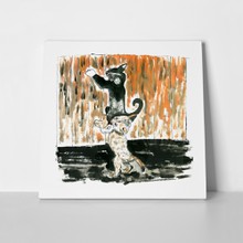 Black and white cat funny painting 1045570663 a