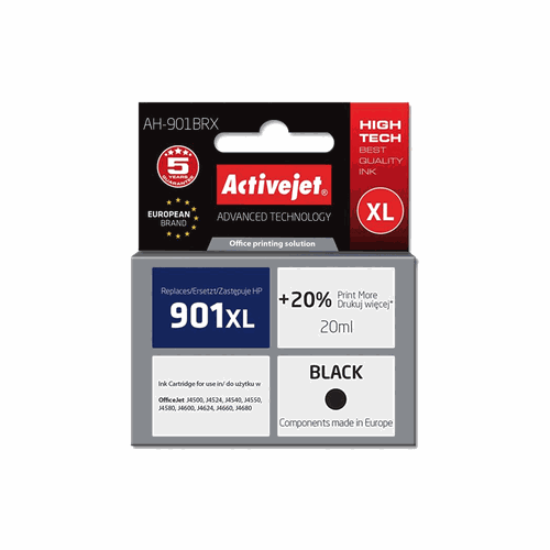 ACTIVE JET  INK ΣΥΜΒΑΤΟ ΜΕ HP AH-901BRX #901XL BLA