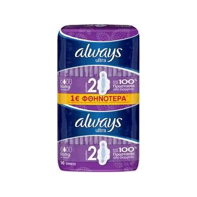 Always Ultra Long (Μεγ.2) Σερβιέτες Με Φτερά 16 τε
