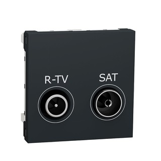 New Unica Πρίζα Τερματική TV/RD/SAT Ανθρακί NU3455