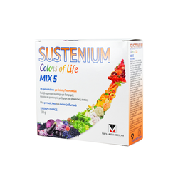 Menarini Sustenium Colors Of Life Mix 5 Πολυβιταμινούχο Συμπλήρωμα Διατροφής Με Γεύση Πορτοκάλι 14 Φακελάκια