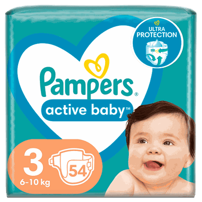 Pampers Active Baby Value Pack No3 (6-10kg) 54τμχ