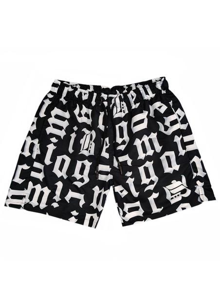 Magicbee gothic swim shorts - black/white