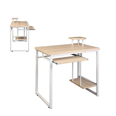 Γραφείο Η/Υ Μεταλλικό White/MDF Beech 85x55x76/87c