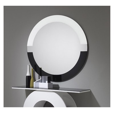 Καθρέπτης μπάνιου στρογγυλός Φ70/80/90 λευκό - μαύ