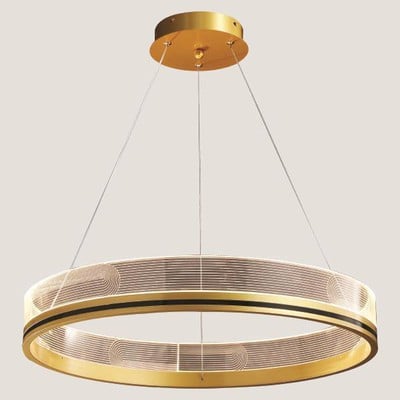 Round Led Gold Pendant Light 55W 3000K 4125Lm