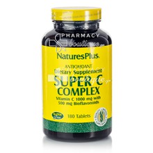 Natures Plus Super C Complex 1000mg (with 500mg Bioflavonoids), 180 tabs