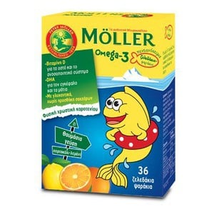 MOLLER'S Omega-3 ζελεδάκια με γεύση πορτοκάλι-λεμό