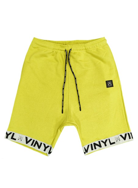Vinyl art clothing green shorts with logo tape	