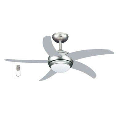 Silver Celing Fan With 5 Blades And Remote Control