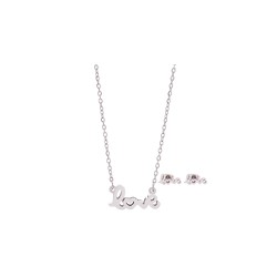 Medisei Dalee Set Love Necklace Set and Earrings Stainless Steel 3 pieces 