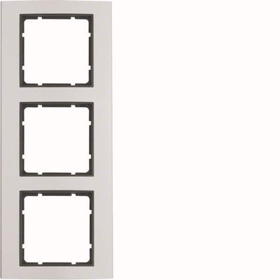 Berker 3 Gang Frame Aluminium Anthracite B.3