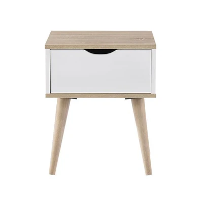 Κομοδίνο 40x36x50cm Alida Sonoma/ Λευκό Ε7340,2