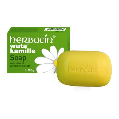 HERBACIN Kamille Soap With Natural Camomile Extract-Καθαριστικό Φυσικό Σαπούνι Για Πρόσωπο & Σώμα Με Χαμομήλι 100g