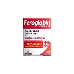 Vitabiotics Feroglobin Slow Release Gentle Iron Συμπλήρωμα Διατροφής Σιδήρου 30 κάψουλες