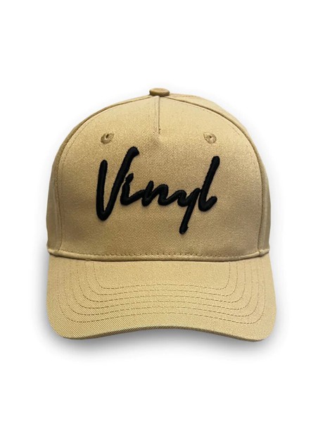 Vinyl art clothing beige signature cap