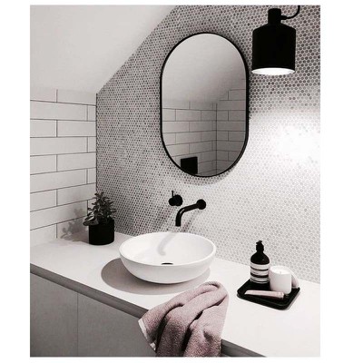 Καθρέπτης μπάνιου τοίχου οβάλ κάψουλα 40x80/45x80/