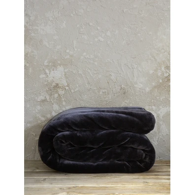 Κουβέρτα Βελουτέ Μονή 160x220 Coperta - Black Nima