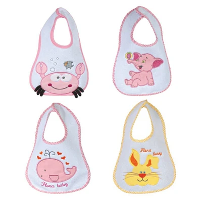 Σετ 4 Τεμ. Σαλιαρες Κεντ. Senses Baby Bibs  Pink n
