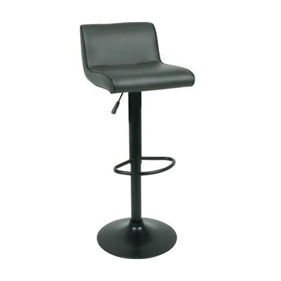 Σετ Σκαμπό Bar 2 τμχ Μέταλλο Μαύρο/ PU Γκρι 38x38x