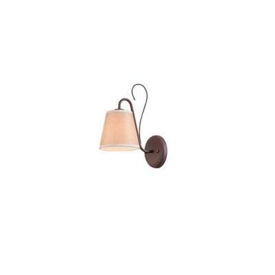 Wall Lamp E005-1 Senso Brown Rust With Beige Shade