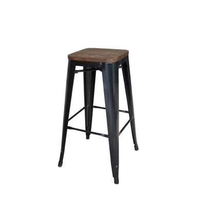 Σκαμπώ BAR ZWW RELIX Ξύλο Dark Oak/ Βαφή Μέταλο Μα