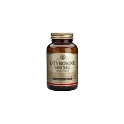 Solgar L-Tyrosine 500mg Dietary Supplement Helps Enhance Good Mood 50 Herbal Capsules