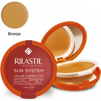 RILASTIL Sun System Uniforming Compact Cream Compact Foundation Υψηλής Κάλυψης Με SPF 50+ 03 Bronze 10g