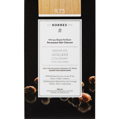 KORRES Argan Oil Ageless Advanced Colorant Βαφή Μαλλιών 9.73 Χρυσό Καστανό