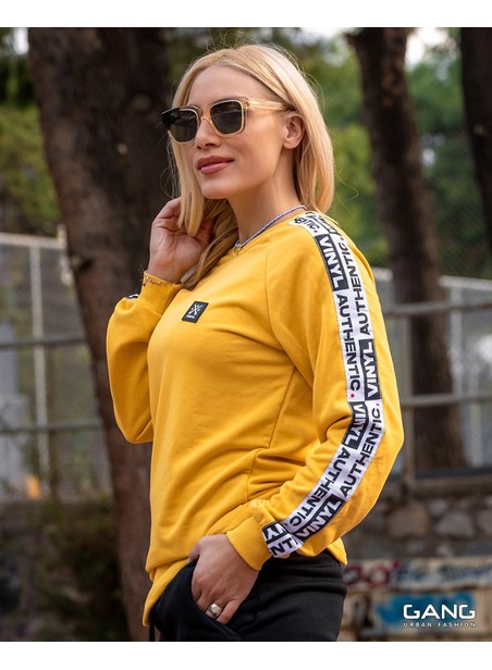 Vinyl art clothing yellow authentic tape sweatshirt